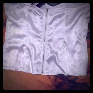 Corset sexy strapless silk dress top